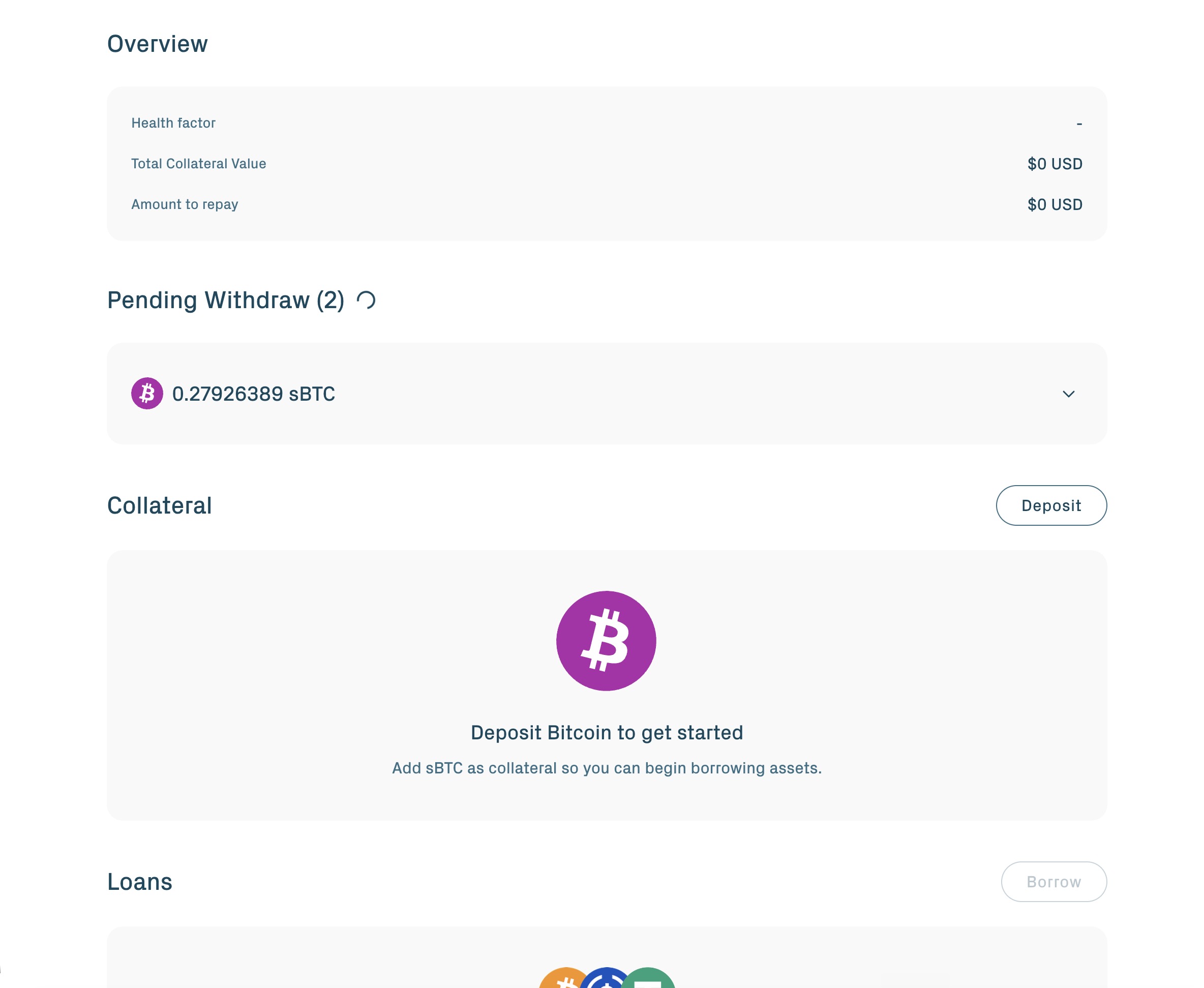 Withdraw pending on dashboard