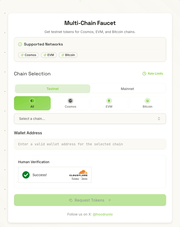Demo of HoodScan Signet BTC Faucet
