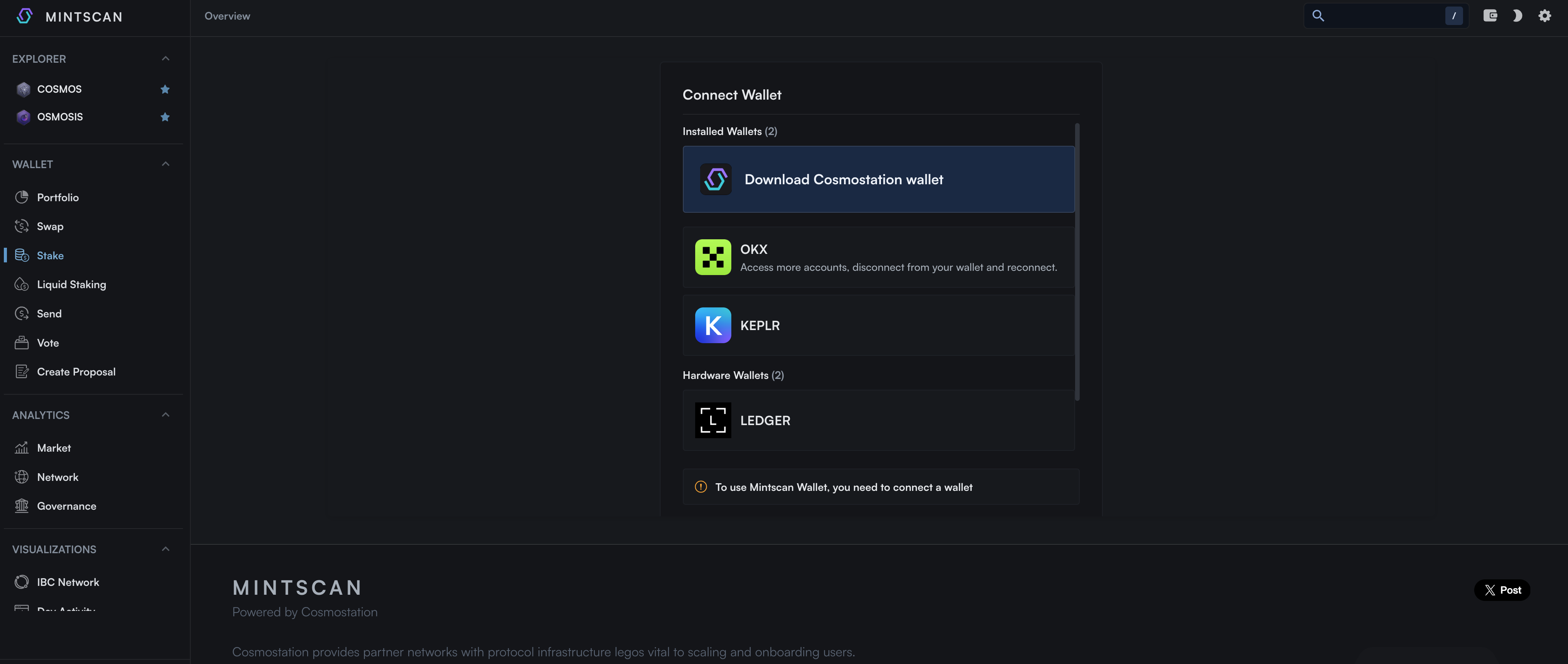 BABY Staking via Mintscan Step 2