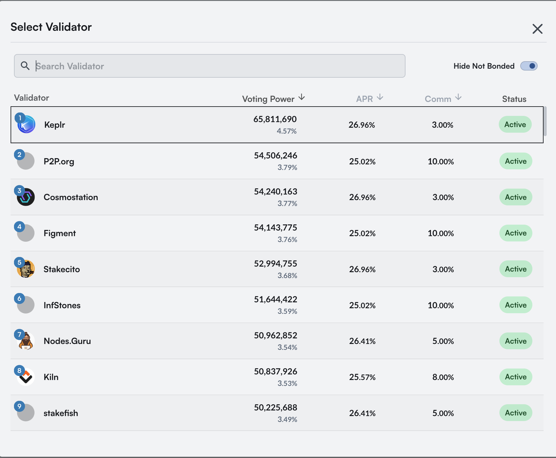 BABY Staking via Mintscan Step 5