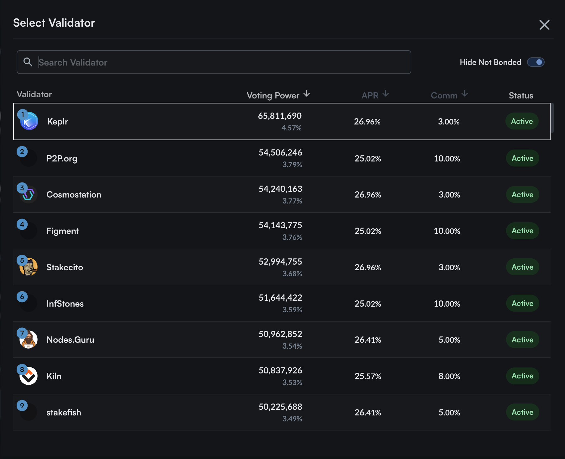 BABY Staking via Mintscan Step 5
