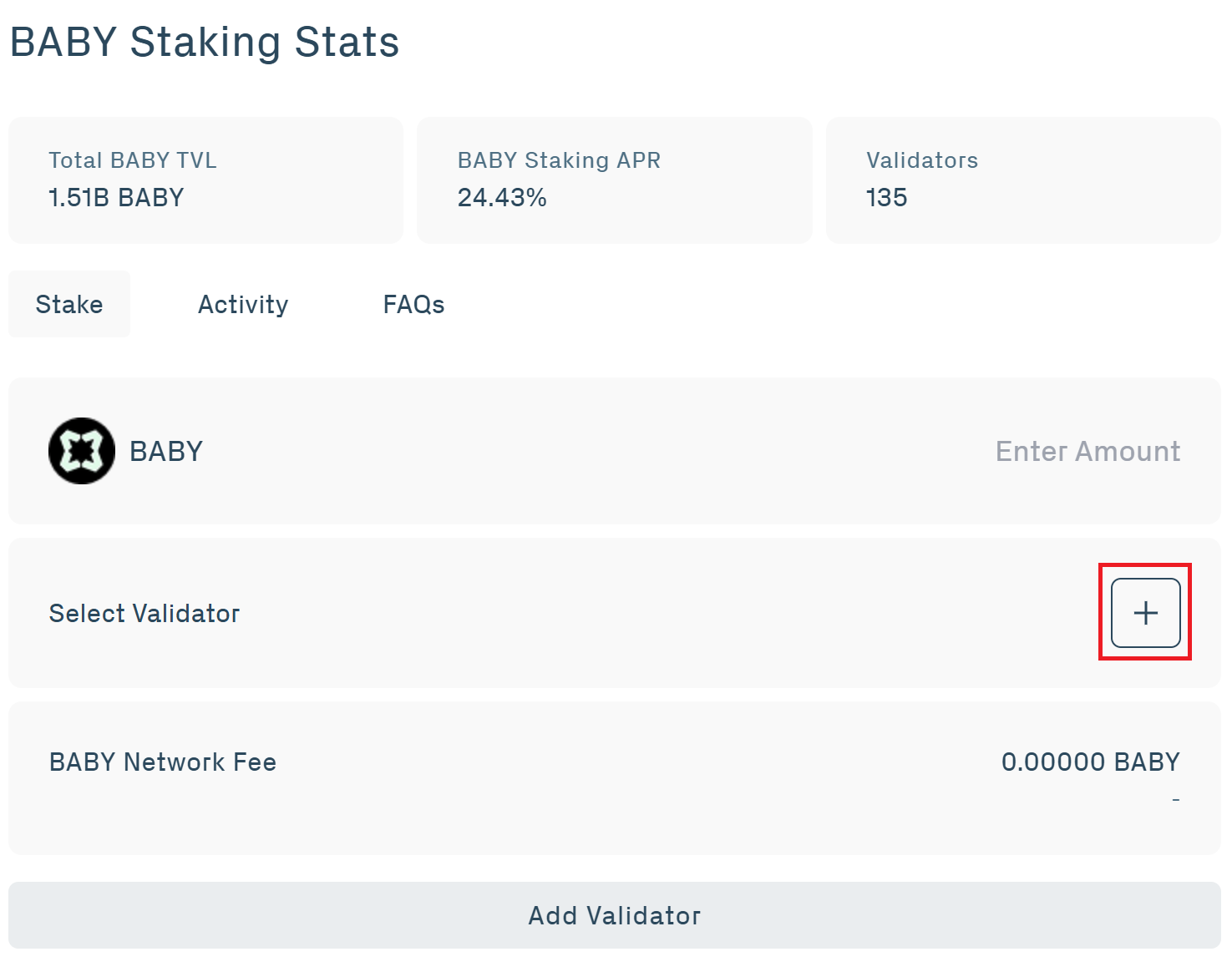 BABY Staking via Web Step 4.1