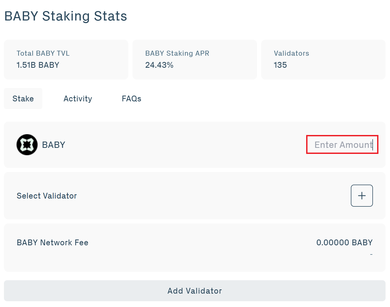 BABY Staking via Web Step 3