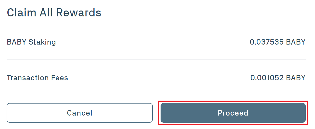 BABY Staking via Web Step 8.3