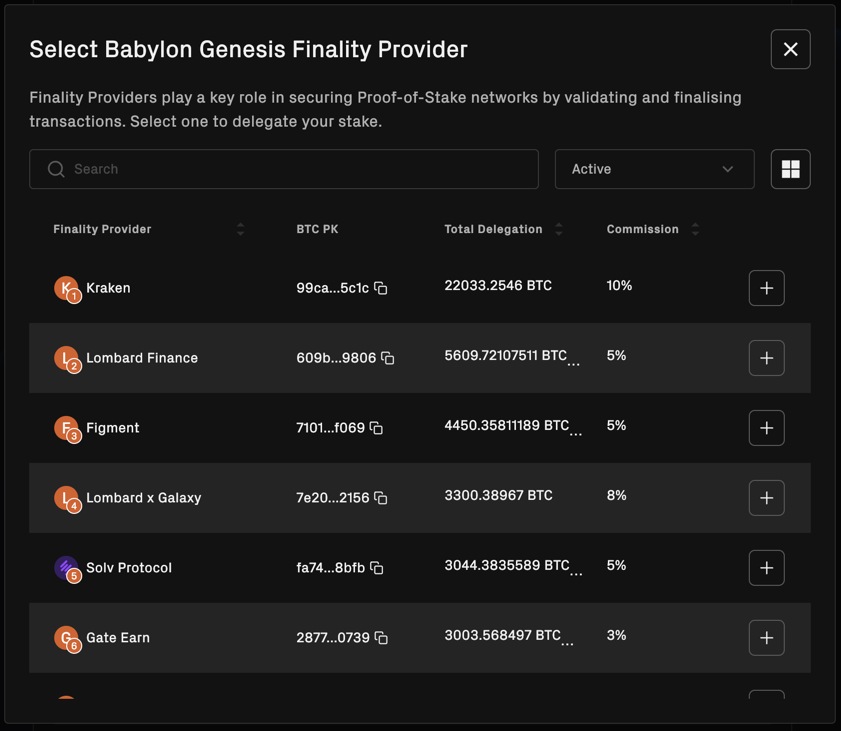 Choose Finality Provider
